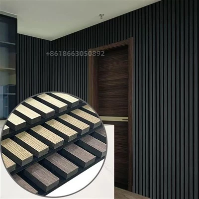 Kina MDF Natural Oak Charcoal Acoustic Slat Wall Panels